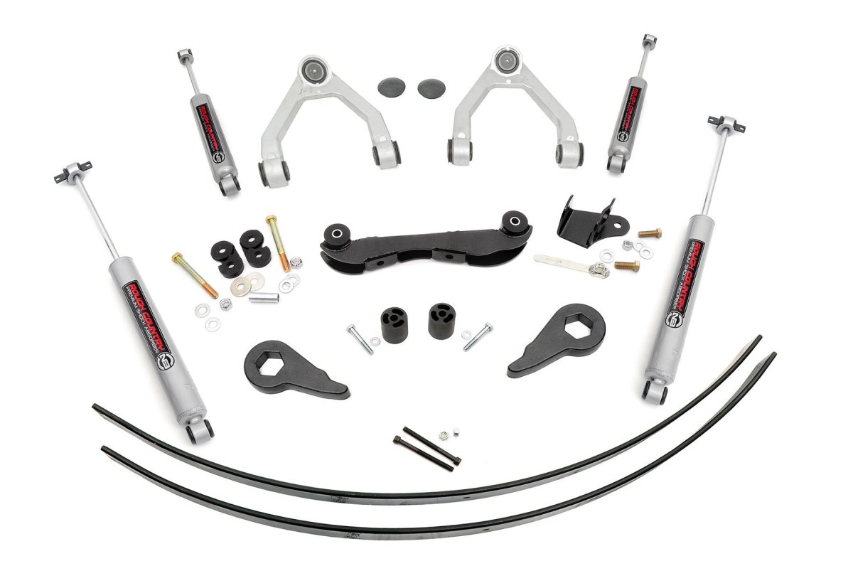 GMC Yukon Suspension Lift Kit - Rear - Rough Country - 2-3 Inch Lift, N3 Series - Red - '92-'99